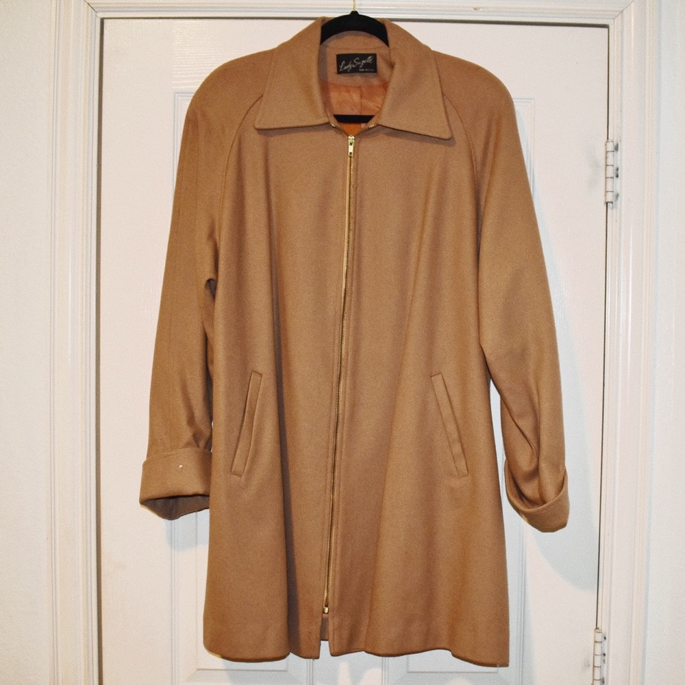 Vintage 1960’s Zipup Wool Coat _ Lady Style _ Made in USA